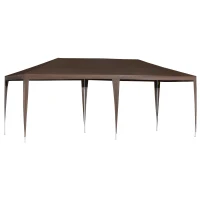 Outsunny 18.7' x 9.4' Party Tent, Portable Folding Wedding Tent, Garden Canopy Event Shelter, Outdoor Sunshade with 4 Removable Sidewalls, Coffee(m-11)