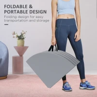 Soozier Foldable Crash Mat, Pole Padding with Carrying Handles and EPE Foam for Dance Training and Exercise, Gray(m-4)