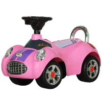 Qaba Baby Push Car with Music, Horn, Light, Pink(m-2)