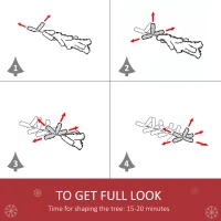 HOMCOM 5' Tall Unlit Snow-Flocked Fir Artificial Christmas Tree with Realistic Branches, Red Berries and 554 Tips, Green / White(m-5)