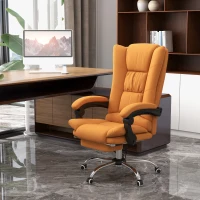 Vinsetto PU Leather Executive Massage Office Chair with 4 Vibration, Reclining w/ Adjustable Height, Swivel Wheels, Light Brown(m-10)