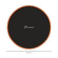 Soozier Trampoline Replacement Mat, Fits 12' Trampoline w/ 72 V-Hooks & 5.5" Springs (Spring & Frame not Included), Orange(m-3)