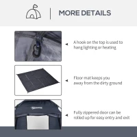 Outsunny 60" x 60" x 82" Shower Tent Extra Wide Changing Room Privacy Portable Camping Shelters with Windows & Floor Mat, Dark Blue(m-5)