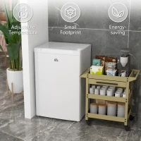 HOMCOM Upright Freezer, 3 Cu.Ft Mini Freezer with Reversible Single Door, Adjustable Thermostat for Home, Dorm, White(m-6)