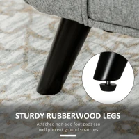 HOMCOM Modern Upholstered Storage Bench with Arms, Linen-Feel Fabric Ottoman Bench for Bedroom Entryway Living Room, Light Gray(m-7)