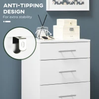 HOMCOM Chest of Drawers, Dresser with 6 Drawers for Bedroom, 6 Drawer Dresser for Living Room, White(m-6)