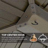 Outsunny 10' x 12' Outdoor Hardtop Gazebo with Galvanized Canopy & Netting Sidewalls for Lawn, Backyard, Dark Brown(m-6)