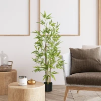 HOMCOM 4ft Artificial Tree, Indoor Fake Bamboo with Pot, for Home Office Living Room Decor(m-8)