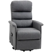 HOMCOM Power Lift Chair with Vibration Massage, Fabric Upholstered Recliner Chair for Elderly with Remote Control, Side Pockets, Grey(m-11)