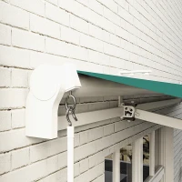 Outsunny 13' x 8' Retractable Awning, Patio Awnings, Sunshade Shelter w/ Manual Crank Handle, UV & Water-Resistant Fabric and Aluminum Frame for Deck, Balcony, Yard, Green(m-9)