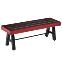 Outsunny Patio Wooden Bench, Outdoor Garden Bench with Slatted Seat, Front Porch Loveseat for Conservatory, Garden, Poolside, Deck, Brown(m-11)