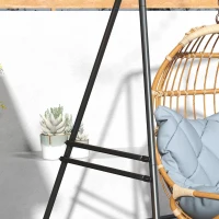 Outsunny Hammock Chair Stand, Hanging Heavy Duty Metal Frame Hammock Stand for Hanging Hammock Air Porch Swing Chair, Egg Cahir, Indoor & Outdoor Use, 70.1" x 56.3" x 70.9" Black(m-10)