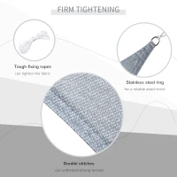 Outsunny Triangle 12' Canopy Sun Sail Shade Garden Cover UV Protector Outdoor Patio Lawn Shelter with Carrying Bag, Grey(m-5)