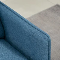 HOMCOM 55" Loveseat Sofa, Linen Love Seat w/ S spring, Steel Legs and Button Tufting, Small Couch for Living Room, Dark Blue(m-9)