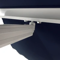 Outsunny 10' x 8' Manual Retractable Awning, Sun Shade Shelter Canopy, with Aluminum Frame and UV Protection for Patio Deck Yard Window Door, Blue(m-10)