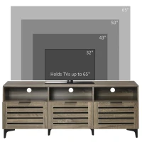HOMCOM TV Stand for 65 Inch TV, Entertainment Center with Drawer, Doors, and Storage Shelves, TV Cabinet for Living Room, Bedroom, Gray(m-7)