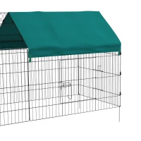 PawHut 87" Small Animal Playpen with with Roof for Rabbits, Chicken, Chinchillas for Indoor/Outdoor Use, Green(m-9)