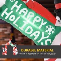 HOMCOM Large 10ft Christmas Inflatable Archway with Santa Claus and Penguin for Outdoor, Blow Up Decoration with LED Lights(m-5)