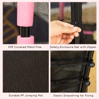 Soozier 63" Kids Trampoline Mini Indoor Bouncer Jumper with Enclosure Net Elastic Thick Padded Pole Gift for Child Toddler Age 3-10 Years Old Pink(m-6)