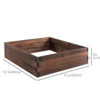 Outsunny Garden Raised Bed Wooden Planter Box Outdoor Grow Containers For Outdoor Patio Plant Flower Vegetable(m-3)
