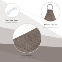 Outsunny 13' x 20' Sun Shade Sail Canopy Outdoor Shade Sail Cloth for Patio Deck Yard with D-Rings and Rope Included, Brown(m-7)