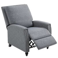 HOMCOM Modern Push Back Manual Recliner Chair Fabric Upholstered Armchair Home Lounge Sofa for Living Room & Bedroom(m-2)