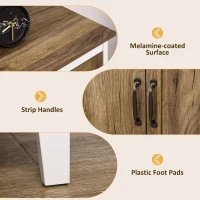 HOMCOM Farmhouse Sideboard, Storage Cabinet with 2 Doors and Shelves Kitchen, Living room, 30.9" x 15.4" x 30.9", Dark Oak(m-6)