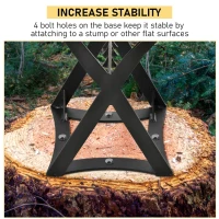 Outsunny Wood Splitter, Firewood Kindling Splitter for 8.75" Diameter Wood with Carbon Steel Wedge, Indoor/Outdoor Use for Bonfires or Camping Trips, Black(m-7)