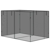 Outsunny 10' x 6.5' x 6.5' Crop Cage, Plant Protection Tent with Zippered Doors for Vegetable Garden, Backyard, Black(m-11)