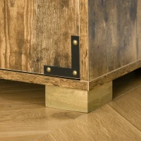 HOMCOM Industrial Kitchen Pantry Cabinet with 4 Doors and Storage Shelves, Freestanding Storage Cabinet, Rustic Wood(m-7)