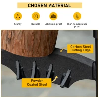 Outsunny Firewood Kindling Splitter Stand with Hand Guard, Wood Splitter, Carbon Steel Manual Wood Cracker, Log Wedge Cutter, Single Blade, Black, 8.75" Dia x 12.25" H(m-5)