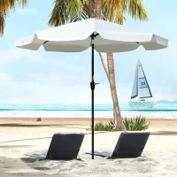 Outsunny 8.5 ft Outdoor Market Table Umbrella, Round Patio Umbrella with Tilt and Crank for Garden, Backyard, Deck, Cream White(m-1)