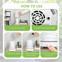 HOMCOM 100ml Ultrasonic Aromatherapy Diffuser, Essential Oils Humidifier with Ceramic Cover, 7 Colors LED Lights, Timer, Waterless Auto-off for Home and Office, White(m-7)