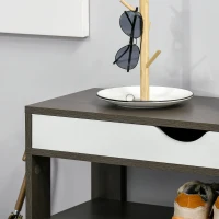 HOMCOM Shoe Rack, Free Standing Shoe Cabinet with Drawer and 5-tier Storage Shelf, Shoe Storage Organizer for Entryway, Grey(m-10)