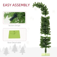 HOMCOM 6ft Whimsical Pencil Christmas Tree, Bendable Artificial Christmas Tree with 400 Branch Tips and Metal Base, Green(m-5)
