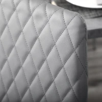 HOMCOM Kitchen Chairs Set of 4, Dining Chairs w/ Faux Leather Upholstery and Steel Legs for Living Room, Dining Room, Grey(m-10)