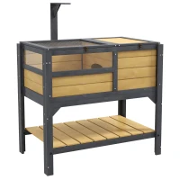 PawHut Tortoise Habitat with Shelf Storage Tortoise Gift Accessory with Weather Protection for Indoor, Yellow(m-11)