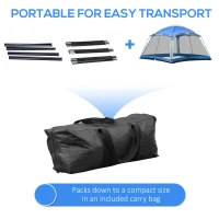 Outsunny 12' x 12' Screen House Room, 8 Person Camping Tent w/ Carry Bag and 4 Mesh Walls for Hiking, Backpacking, and Traveling, Easy Set Up, Royal Blue(m-4)