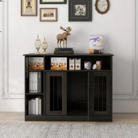 PawHut 47" Dog Crate Furniture with Storage, for Large Medium Dogs, Brown(m-9)