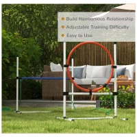 PawHut 3pc Dog Agility Training Equipment Set with Spray Water Tube, White(m-6)