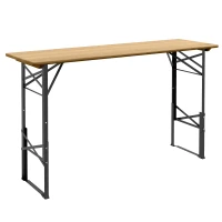 Outsunny Folding Picnic Table w/ Adjustable Heights, Camping Table, Natural(m-11)