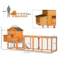 PawHut Extra Large Run Included Chicken Coop with Removable Tray Orange(m-3)