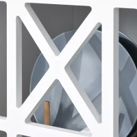 HOMCOM Storage Cabinet with Fretwork Doors and Shelf, Modern Freestanding Sideboard, Buffet, White(m-9)