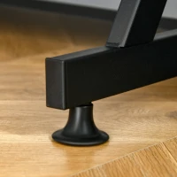 HOMCOM Industrial Computer Desk with Monitor Shelf, R Shaped Writing Table for Home Office, Black(m-6)