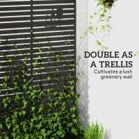 Outsunny Decorative Outdoor Privacy Panel, Freestanding Metal Outdoor Divider with Stand for Garden, Backyard, Deck, Pool, Black(m-4)