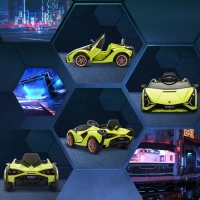 Aosom 12V Lamborghini SIAN Licensed Electric Car for kids with Remote Control, Horn, Music, & Headlights, Green(m-8)
