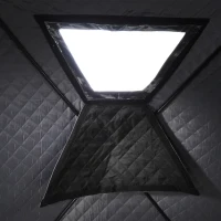 Outsunny 4-6 People Ice Fishing Shelter, Pop-up Ice Fishing Tent, Ice Shanty, Portable and Insulated, with Carry Bag, for Low-Temp -104°F(m-9)