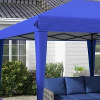Outsunny 10' x 19.2' Outdoor Gazebo Pop Up Canopy Party Tent with Carrying Bag, Blue(m-8)