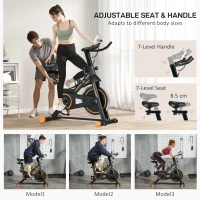 Soozier Upright Stationary Exercise Bike, Cardio Workout Training Bicycle w/ Adjustable Resistance LCD Monitor, Orange(m-6)