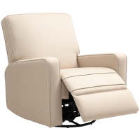 HOMCOM Manual Recliner Chair for Adults with Thick Cushion, Breathable Fabric Glider Rocking Chair for Living Room, Beige